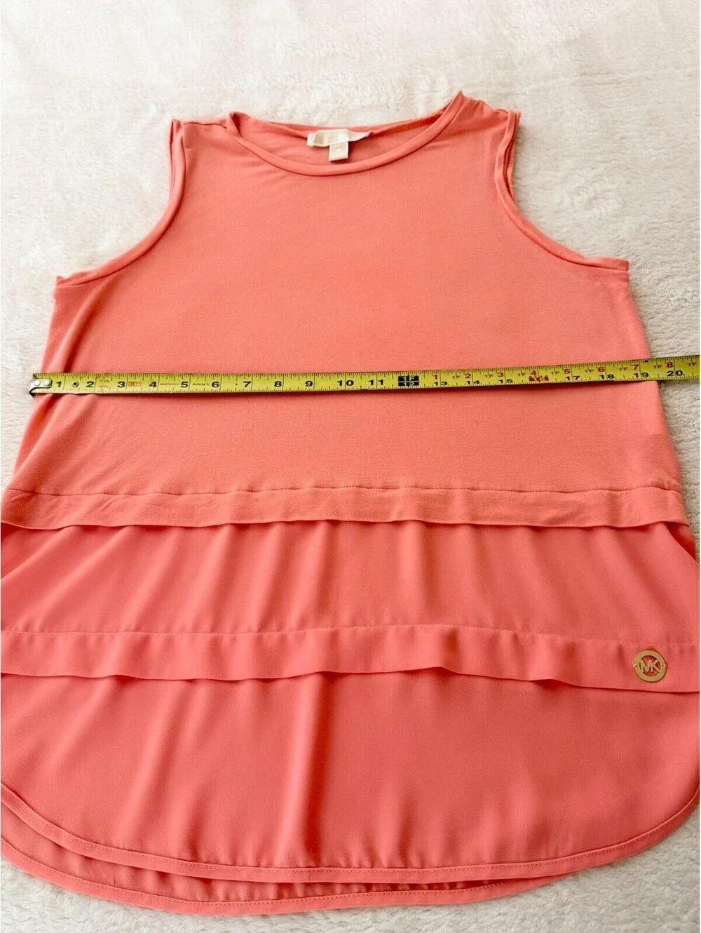 Michael Kors Coral Layered Sleeveless Blouse Women’s Top Size M